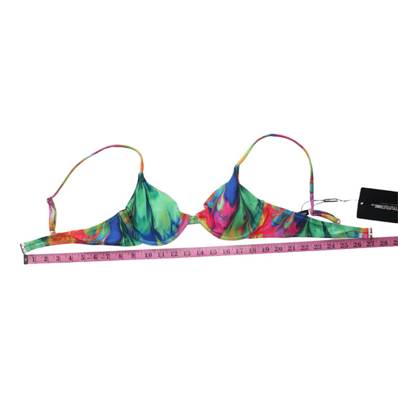 PrettyLittleThing Multi Abstract Print Underwired Bikini Top Size 6 NWT - Picture 6 of 12